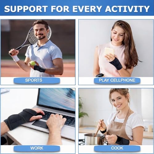 NUCARTURE Adjustable Wrist Support Brace with Removable Splint, Soft Breathable Wrist for Sprain, Arthritis, Pain Relief Wrist Stabilizer for Gym, Work & Daily Activities Men Women (31 * 17 cm, Left) - Image 3