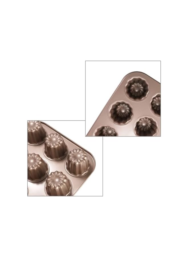 S-TOP 12-Cavity Professional Non-Stick Bakeware Set - Madeleine Pans, Canele Molds, Donut Pan for Baking, Includes Cannoli Forms, Cheesecake & Chocoflan Tins, Multi-Use (355 * 265mm) - Image 3