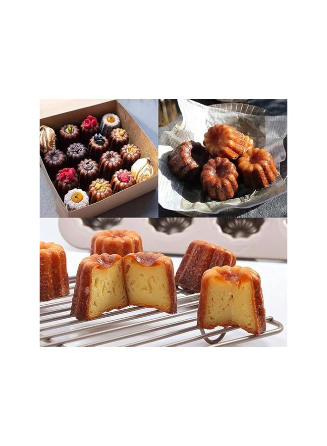 S-TOP 12-Cavity Professional Non-Stick Bakeware Set - Madeleine Pans, Canele Molds, Donut Pan for Baking, Includes Cannoli Forms, Cheesecake & Chocoflan Tins, Multi-Use (355 * 265mm) - Image 4