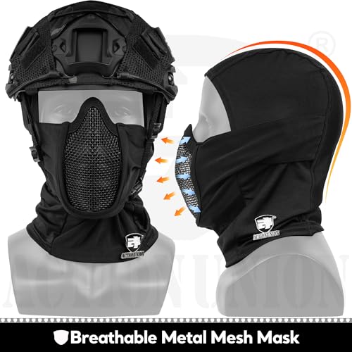 ACTIONUNION Airsoft Helmet and Mask Set Tactical Paintball Helmet and Balaclava Mesh Mask MH Type (Tan, Medium) - Image 4