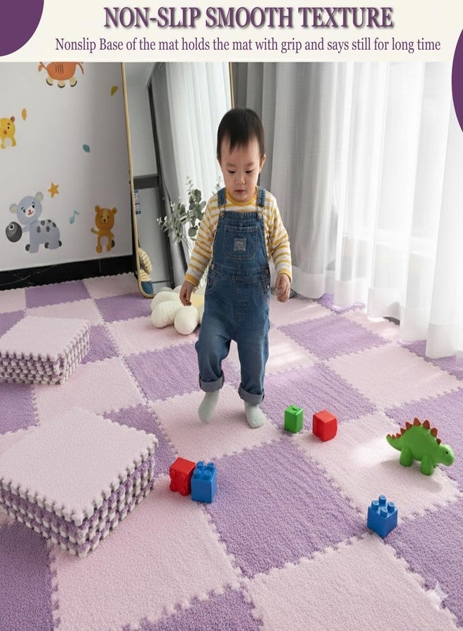 Nasmodo 10mm Kids mats for Floor Soft Plush Foam Babies Puzzle Interlocking Play mats for Crawling Playing Tile mat Carpet Rug for Infants and Toddlers (Voilet, 20pcs) - Image 2