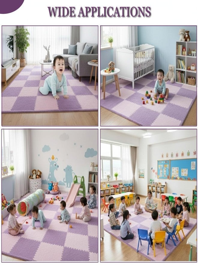 Nasmodo 10mm Kids mats for Floor Soft Plush Foam Babies Puzzle Interlocking Play mats for Crawling Playing Tile mat Carpet Rug for Infants and Toddlers (Voilet, 20pcs) - Image 5