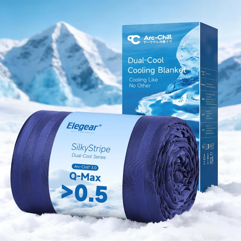Elegear Revolutionary Cooling Blanket Queen Absorbs Heat to Keep Body Cool for Night Sweats Double Sided ArcChill30 Cool Fiber QMax05 Lightweight Summer Cold Blankets Sleeping 79 x 86 - Image 2