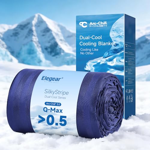 Elegear Revolutionary Cooling Blanket Queen Absorbs Heat to Keep Body Cool for Night Sweats Double Sided ArcChill30 Cool Fiber QMax05 Lightweight Summer Cold Blankets Sleeping 79 x 86 - Image 1