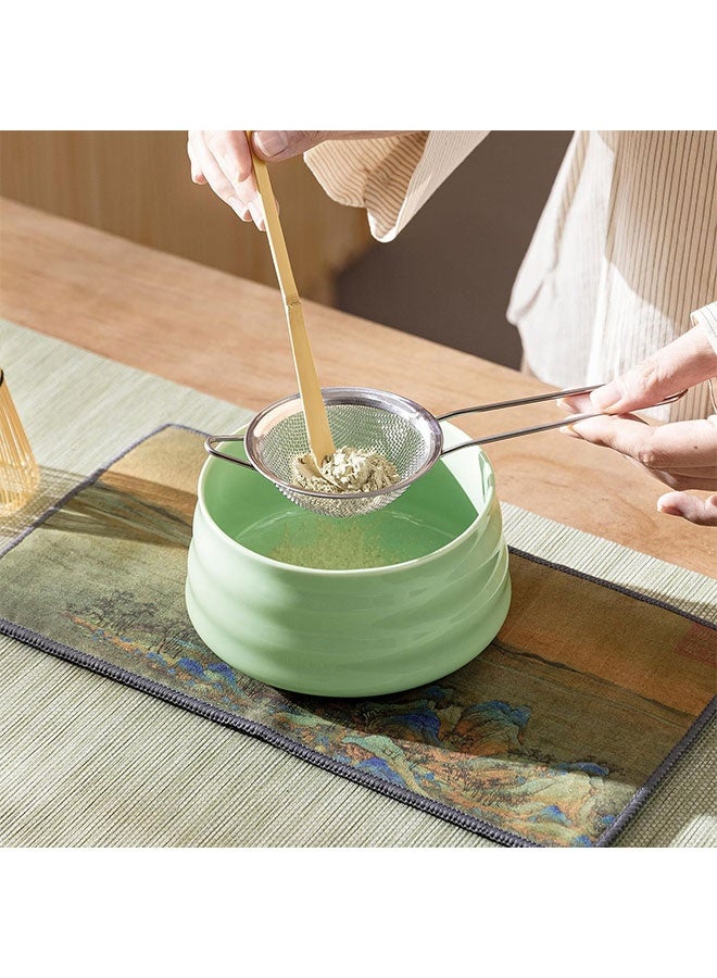 WINEENEE Authentic Japanese Matcha Ceremony Set 7-Piece Handcrafted Bowl Bamboo Whisk Ceramic Holder Stainless Steel Sifter Complete Tea Tools Kit for Traditional Matcha Preparation Home Use Gift - Image 2