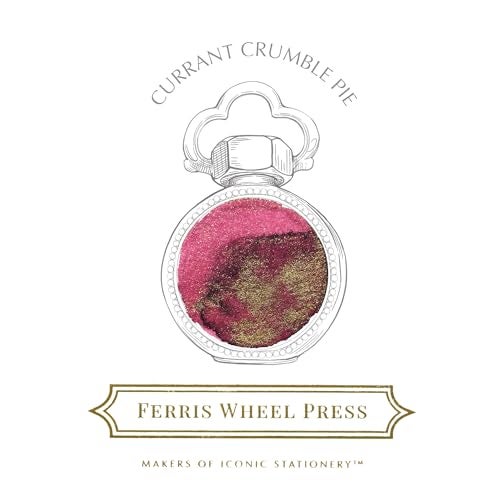 Ferris Wheel Press Ink, Everyday Ink Collection, Currant Crumble Pie, Saturated Maroon with Gold Shimmer, 38ml Fountain Pen Ink Bottle - Image 2