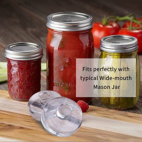 Eleganttime 4 Pack Easy Grip Handle Glass Fermentation Weights Great Mason Jar Wide Mouth Canning Fermenting Pickling Sourkrout Kraut Weight Fermentation Kit - Image 4