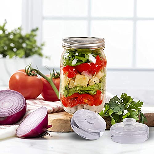 Eleganttime 4 Pack Easy Grip Handle Glass Fermentation Weights Great Mason Jar Wide Mouth Canning Fermenting Pickling Sourkrout Kraut Weight Fermentation Kit - Image 5