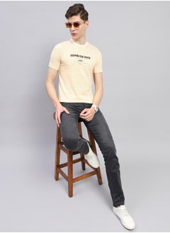 Monte Carlo Men Yellow Printed Round Neck T-Shirt by Styli  - Image 5