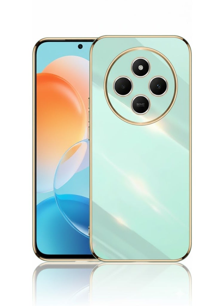 Compatible with Case for Redmi 14C (4G) / Poco C75 (6.88" Inches), Fashion Electroplating Design Anti-Shock Ultra Slim Elegant Case, Luxury Colorful TPU Silicone Case.(Green) - Image 1