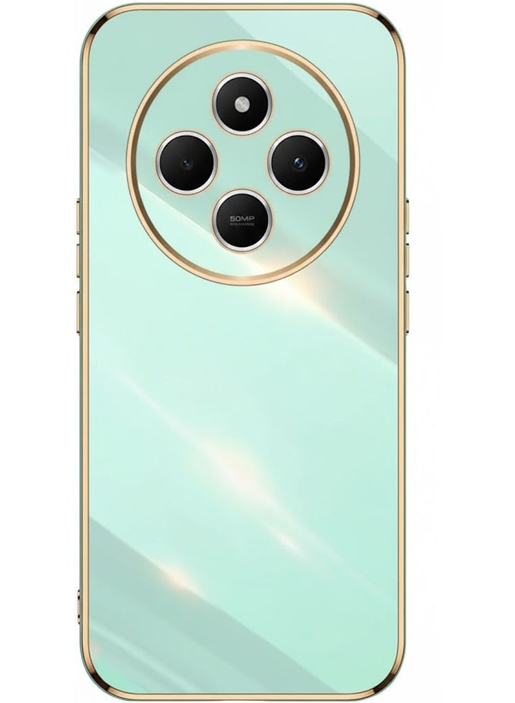 Compatible with Case for Redmi 14C (4G) / Poco C75 (6.88" Inches), Fashion Electroplating Design Anti-Shock Ultra Slim Elegant Case, Luxury Colorful TPU Silicone Case.(Green) - Image 2