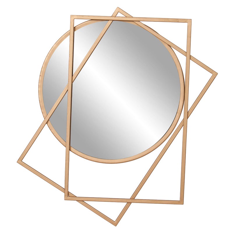 Patton Wall Decor 21x24 Gold Layered Geometric Wall Accent Mirror