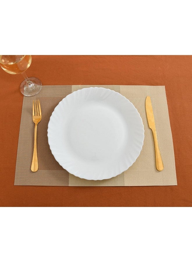 Yellow Weaves Yellow Weaves 6 PVC Dining Table Placemats with 1 Runner (30 X 135 CM), Set of 7 - Beige Brown Border  - Image 3