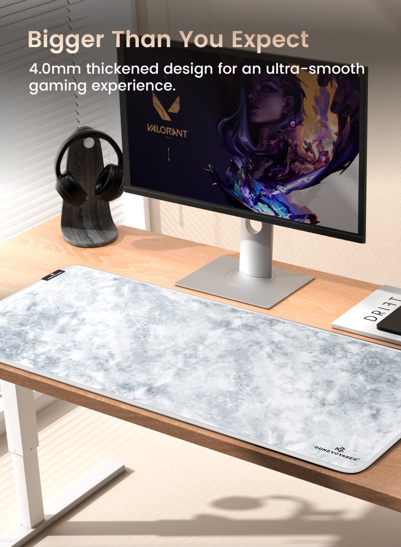 DuneVoyager M3 Relief White ماوس باد للألعاب XXL ‎900×400×4‎ مم – مقاوم للماء، ماوس باد كبير وممتد، قاعدة مطاطية مانعة للانزلاق، تحكم سلس وثابت، مع علبة هدايا - view 2