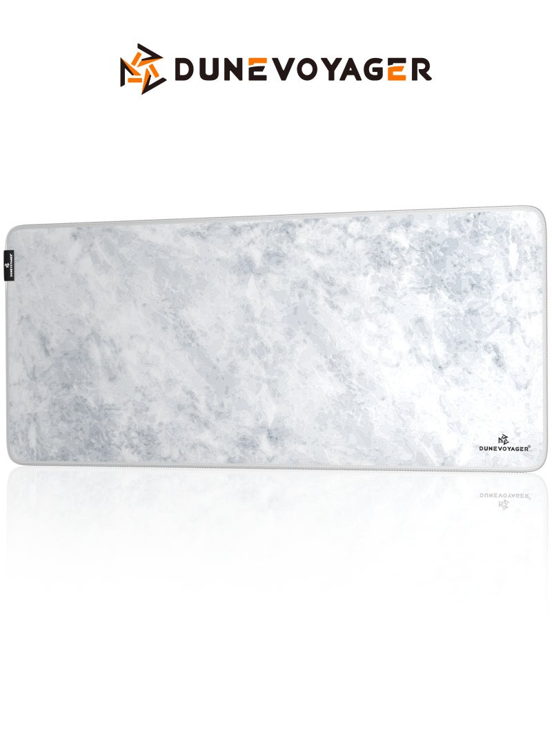 مسافر الكثبان DuneVoyager M3 Relief White ماوس باد للألعاب XXL ‎900×400×4‎ مم – مقاوم للماء، ماوس باد كبير وممتد، قاعدة مطاطية مانعة للانزلاق، تحكم سلس وثابت، مع علبة هدايا - Image 1