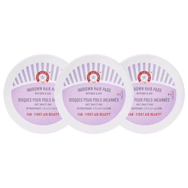 First Aid Beauty First Aid Beauty - Ingrown Hair Pads with BHA + AHA - Aftershave Treatment Pads Help Men & Women Prevent Razor Bumps, Exfoliate Underarms & Bikini Area, Compostable for Daily Use - 3ct, 84 Pads Total