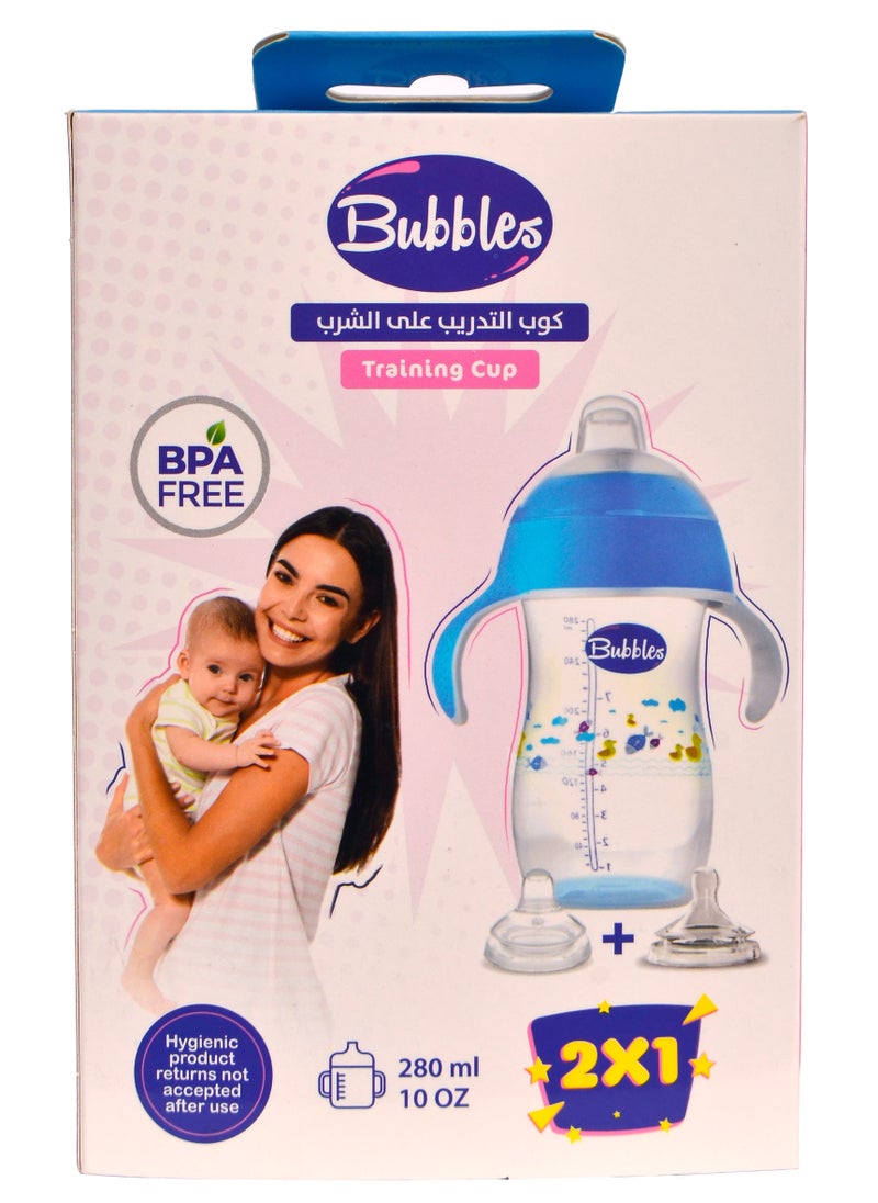 Bubbles Bubbles Training Cup 280ml – 2X1(Blue)-Multishape  - Image 2