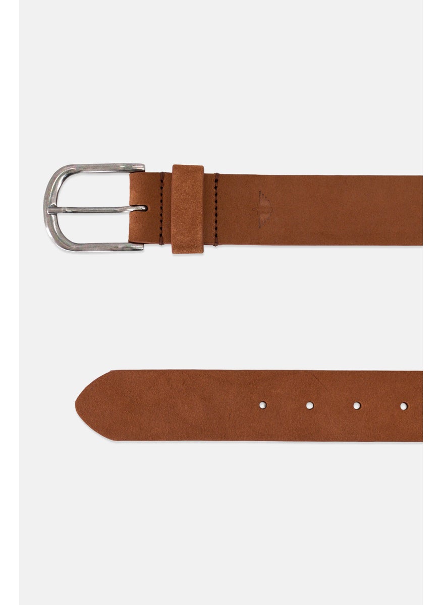 DOCKERS - Men Leather Buckle Belt, Almond - Image 1