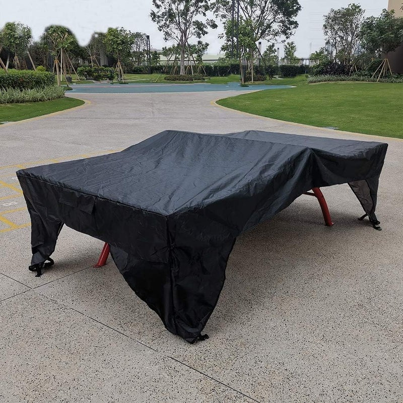 amberr Outdoor Ping Pong Table Cover - Dustproof, Waterproof, Lightweight, Prevent Dripping Water - Black - Image 5