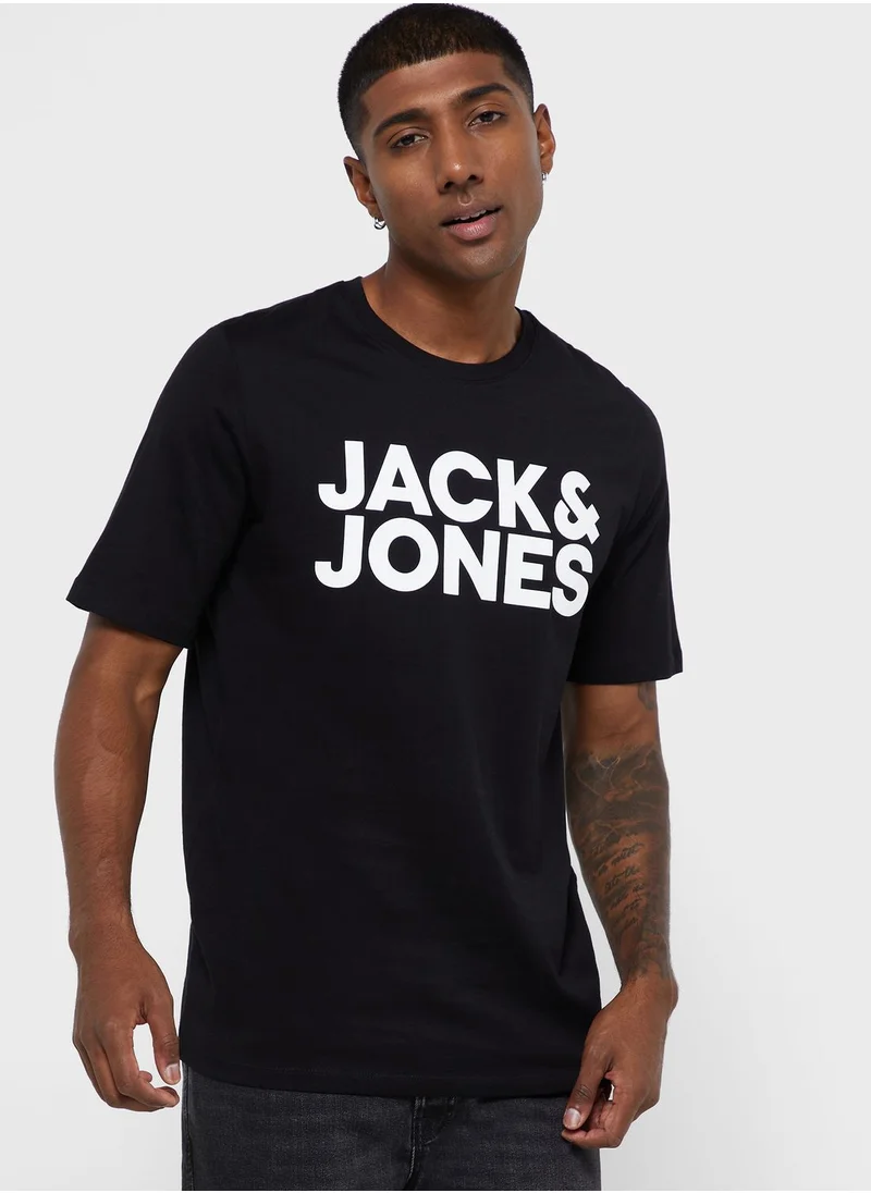 JACK & JONES Logo Crew Neck T-Shirt