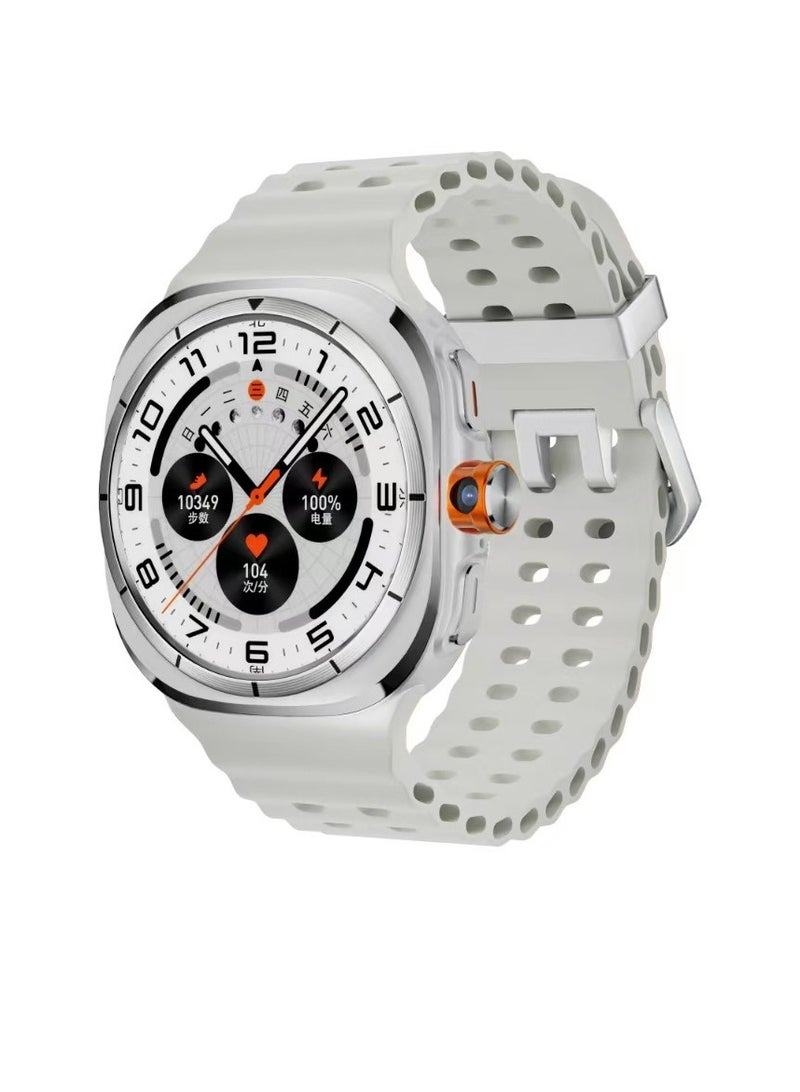 U8 Ultra Smart Watch, 4G Full Netcom GPS Compass Smart Wrist Watch, Magnetic Charging Android Phone Watch With Heart Rate Oxygen Monitoring, (1pc, Silver) - Image 1