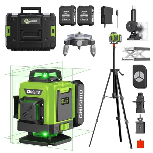 16 Lines Green Laser Level Kit 4x360 4D SelfLeveling Cross Line Laser Level Rotary Base and Accessories for Construction Home Improvement and Picture HangingSafety Class ll 1mW power output
