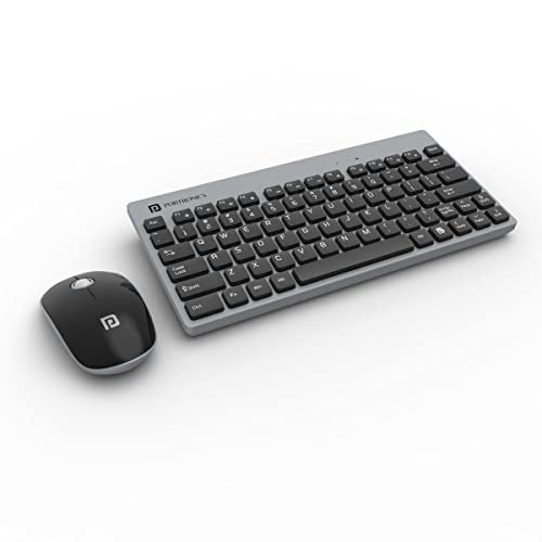 Portronics Key2 Combo Wireless Keyboard and Mouse Set,with 2.4 GHz USB Receiver,Silent Keystrokes,1200 DPI Optical Tracking,Compact Design,Multimedia Keys for PC,Laptop & USB Supported Devices(Grey) - Image 1