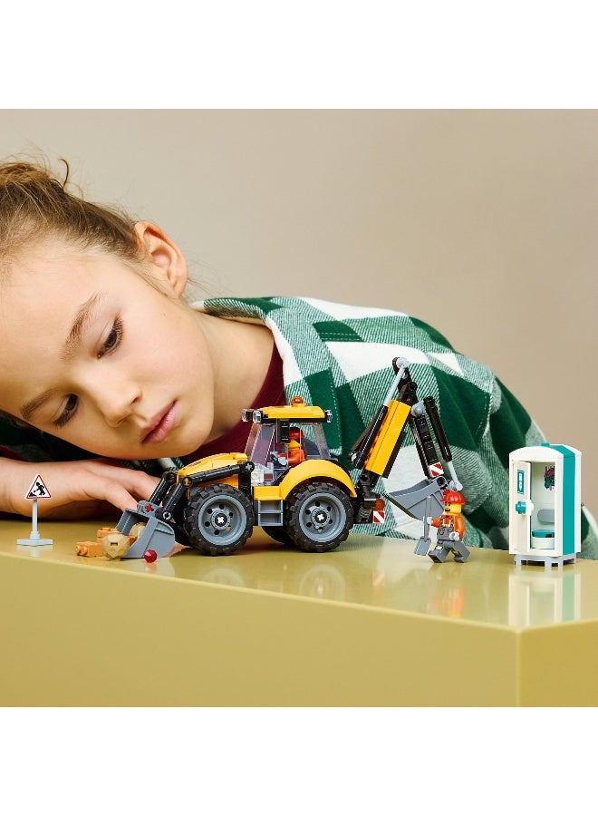 LEGO City Yellow Backhoe Loader 60480 Building Toy Set (118 Pieces) - Image 5