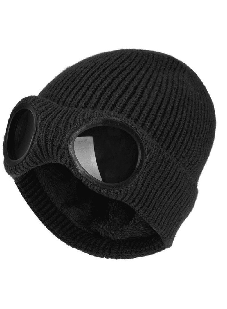 Knitted Glasses Hat Men And Women Ear Protection Woolen Cap Plus Velvet Warm Curly Brim Hat Autumn And Winter Outdoor Ski Pullover Hat