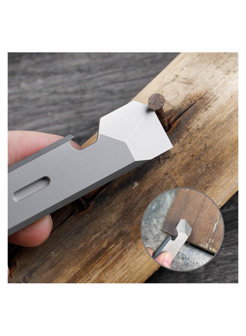 SYOSI Titanium EDC Pry Bar, Portable Multitool Tool, Pocket Mini Pry Bar for Everyday Carry, Wrenches, Crowbar, Bottle and Box Openers, Your Versatile Companion for Everyday Carry and Camping Accessories  - Image 3
