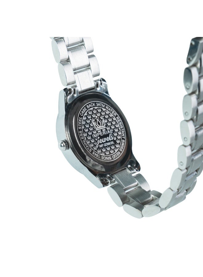 IMPERIAL Men's Silver Stainless Steel Watch, White Dial, Y121 Movement, Butterfly Clasp, 3ATM Watch for Men | IMP.GD6638L4421 - Image 4