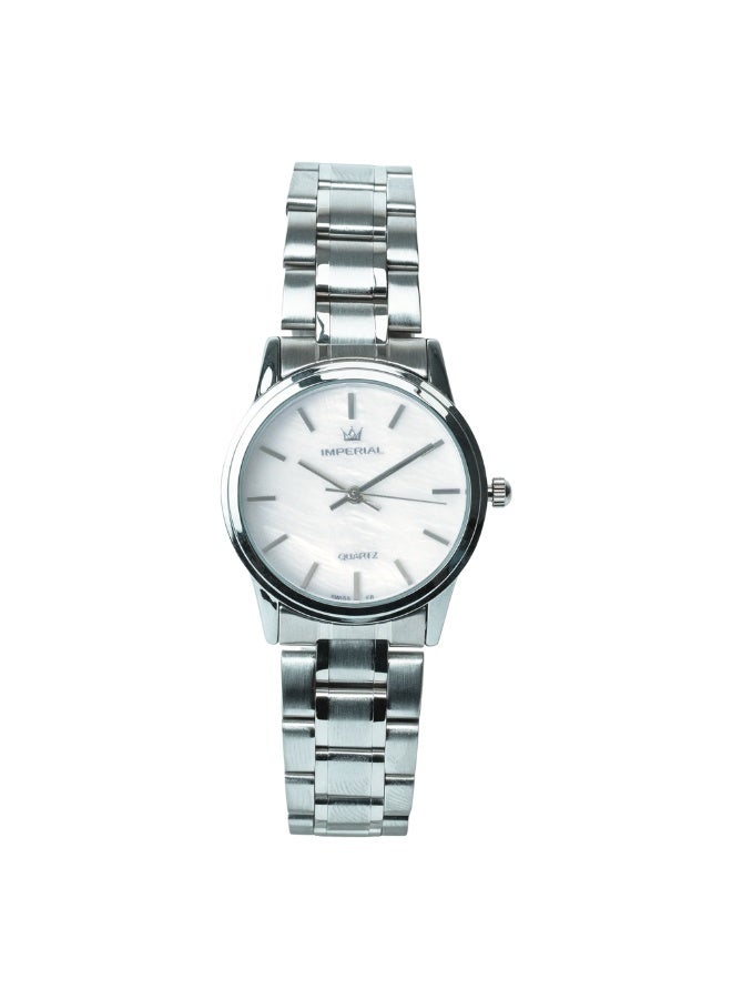 IMPERIAL Men's Silver Stainless Steel Watch, White Dial, Y121 Movement, Butterfly Clasp, 3ATM Watch for Men | IMP.GD6638L4421 - Image 1