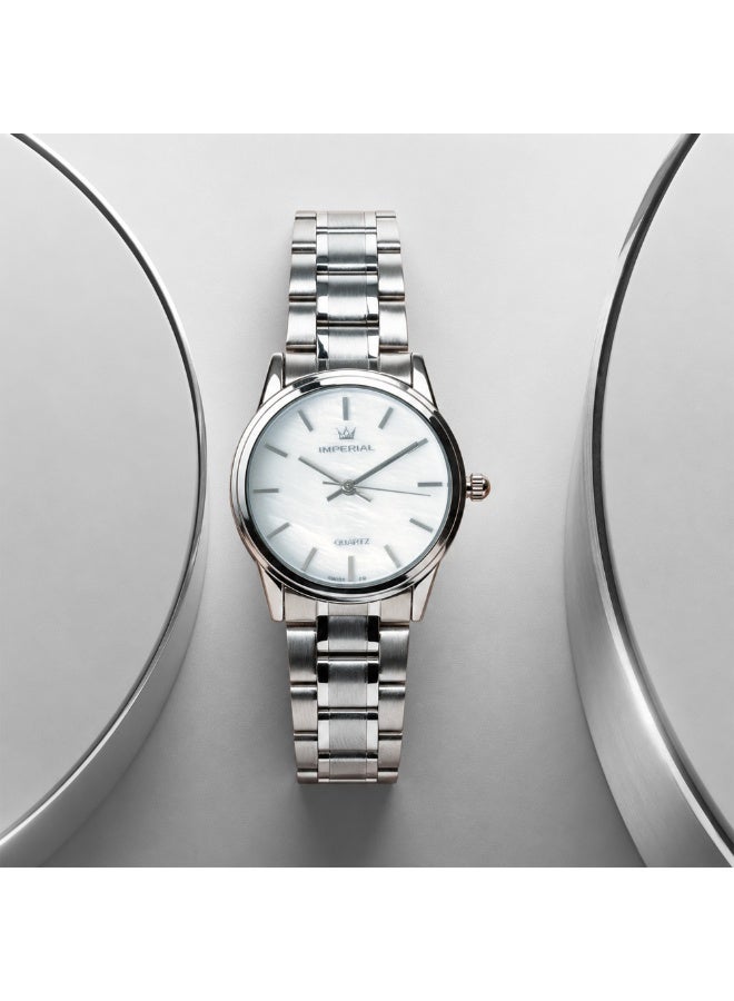 IMPERIAL Men's Silver Stainless Steel Watch, White Dial, Y121 Movement, Butterfly Clasp, 3ATM Watch for Men | IMP.GD6638L4421 - Image 5