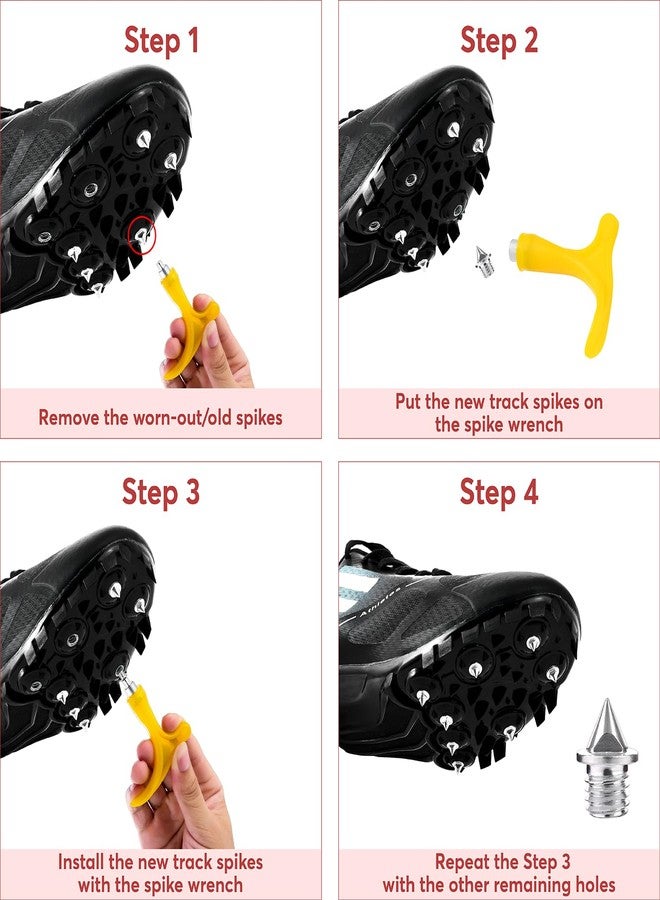 GOKOZIKI 32pcs Premium Carbon Steel 3/16 Inch Pyramid Track Spikes Replacement for Track Shoes, Light Weight, Easy to Install, 3/16 Needle Spikes for Track Shoes, Cross Country Running Spikes - Image 5