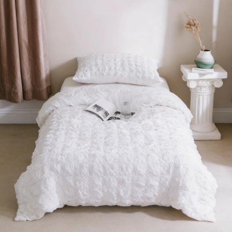 UhobeCap Weighted Blanket Cover, Seersucker, 48 * 72 Weighted Blanket Cover, 8 Corner Ties, Duvet Cover for Weighted Blanket, Blanket Cover only, Pillowcases not Included - Image 1