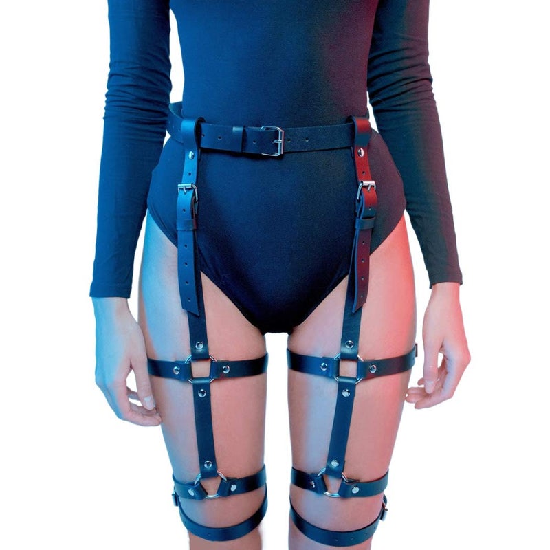 Bmirth Sexy Belly Waist Chain Belt Leather Body Harness Leg Garter Chain Thigh Body Jewelry Accessories for Women and Girls (style 7) - Image 1