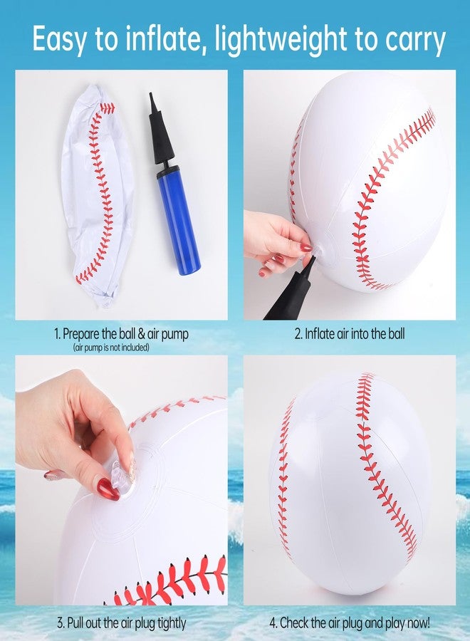 Fovths 6 Pack Inflatable Baseball Party Supplies for Adults 11 Inch Summer Beach Ball Bouncing Ball Sports Theme Favors for Outdoor Pool Birthday Party Decorations - Image 4