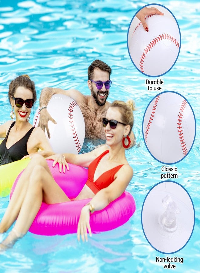 Fovths 6 Pack Inflatable Baseball Party Supplies for Adults 11 Inch Summer Beach Ball Bouncing Ball Sports Theme Favors for Outdoor Pool Birthday Party Decorations - Image 3