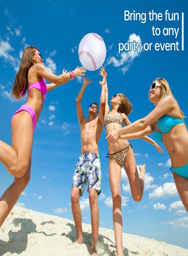 Fovths 6 Pack Inflatable Baseball Party Supplies for Adults 11 Inch Summer Beach Ball Bouncing Ball Sports Theme Favors for Outdoor Pool Birthday Party Decorations - Image 5