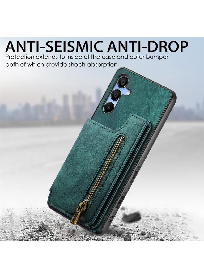 S-TOP Case For Samsung Galaxy Note10 Retro Leather Zipper Wallet Back Phone Case - Image 4