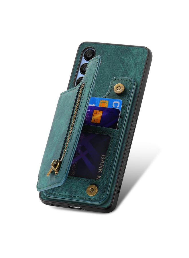 S-TOP Case For Samsung Galaxy Note10 Retro Leather Zipper Wallet Back Phone Case - Image 3