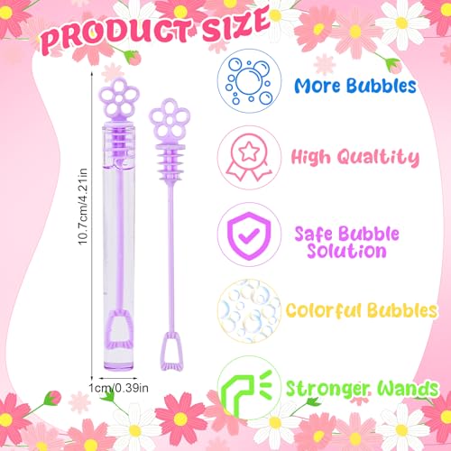 DERAYEE 36PCS Mini Bubble Wands for Kids Bulk Flower Bubble Party Favors Toys for Birthday Wedding Gifts Goodie Bag Stuffers Classroom Prizes Indoor Outdoor Activities for Girls Boys - Image 5