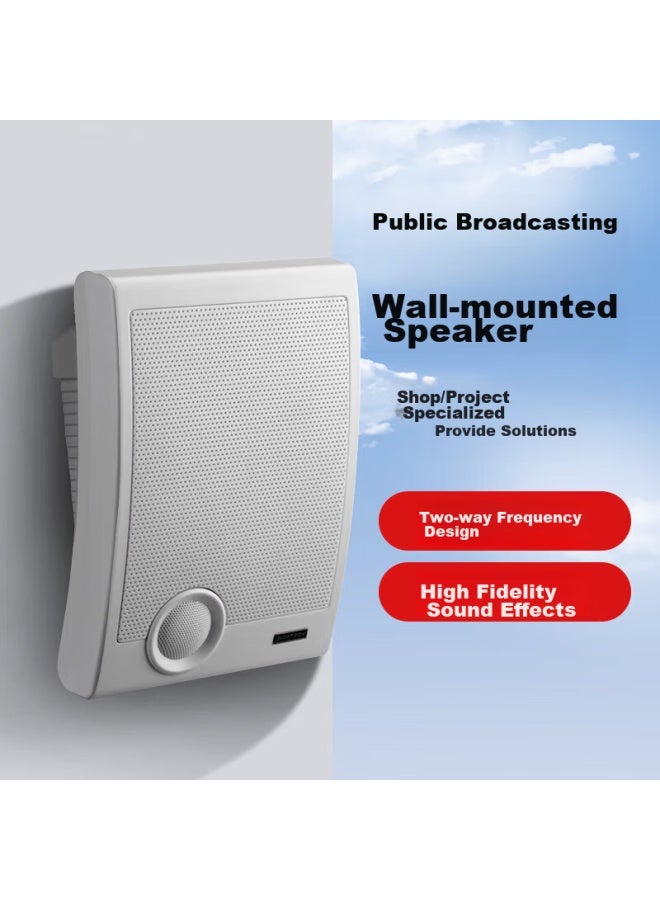 SAST Sast A2 Wall-mounted Speaker, Speaker, Wall-mounted Speaker, Background Music Public Address System, Restaurant And Conference Fixed-pressure Speaker, White - Image 1