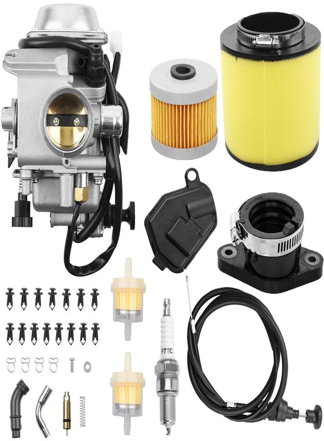 ATRACYPART طقم كاربراتير ATRACYPART TRX350 متوافق مع هوندا رانشر 350 موديلات 2000-2006، TRX350TM، TRX350TE، TRX350ES، TRX350FE، فور تراكس 300، TRX300 فورمان، قطع غيار بديلة للدراجات الرباعية مع فلتر زيت/هواء. - Image 1