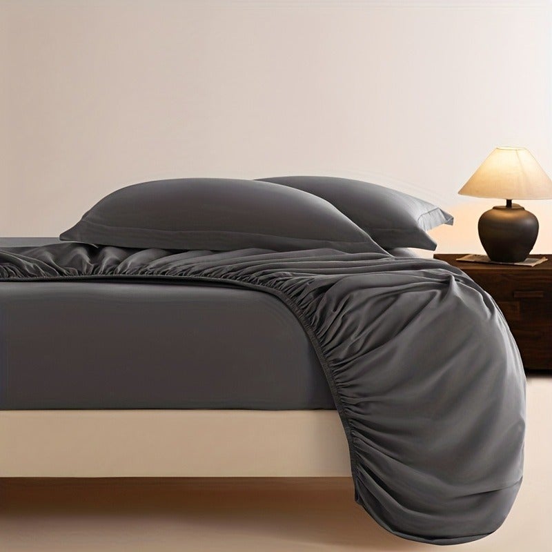 1pc Solid Color Brushed Bed Skirt Without Pillowcase - Image 5
