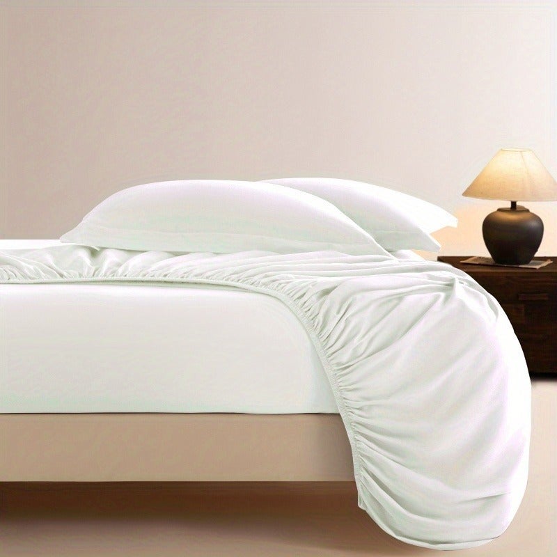 1pc Solid Color Brushed Bed Skirt Without Pillowcase - Image 1