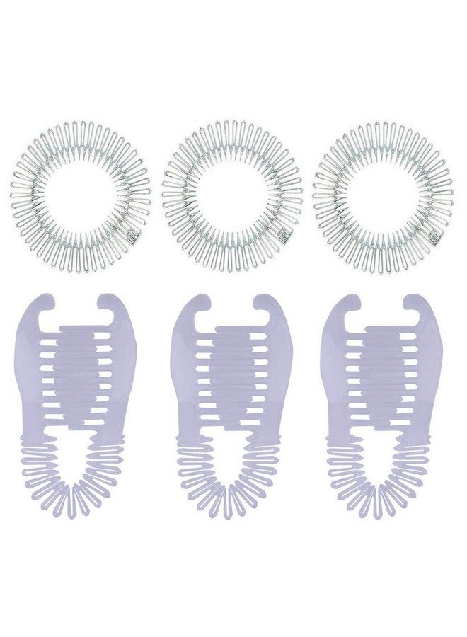 Suoirblss 6Pcs Circular Zig Zag Head Tooth Hair Hoop Hairband And Plastic Flexible Interlocking Banana Clip For Women Hair Accessories - Image 1