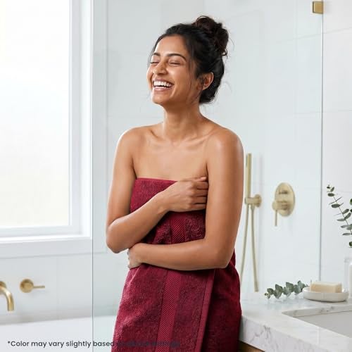 Earthy Fables Premium Bath Towel - 100% Combed Cotton, 600 GSM, Ultra Soft, Quick Dry and Highly Absorbent for Home, Travel and Acne-Prone Skin, 150 x 70 cm, Vintage Maroon - Image 3