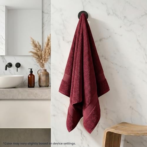 Earthy Fables Premium Bath Towel - 100% Combed Cotton, 600 GSM, Ultra Soft, Quick Dry and Highly Absorbent for Home, Travel and Acne-Prone Skin, 150 x 70 cm, Vintage Maroon - Image 2