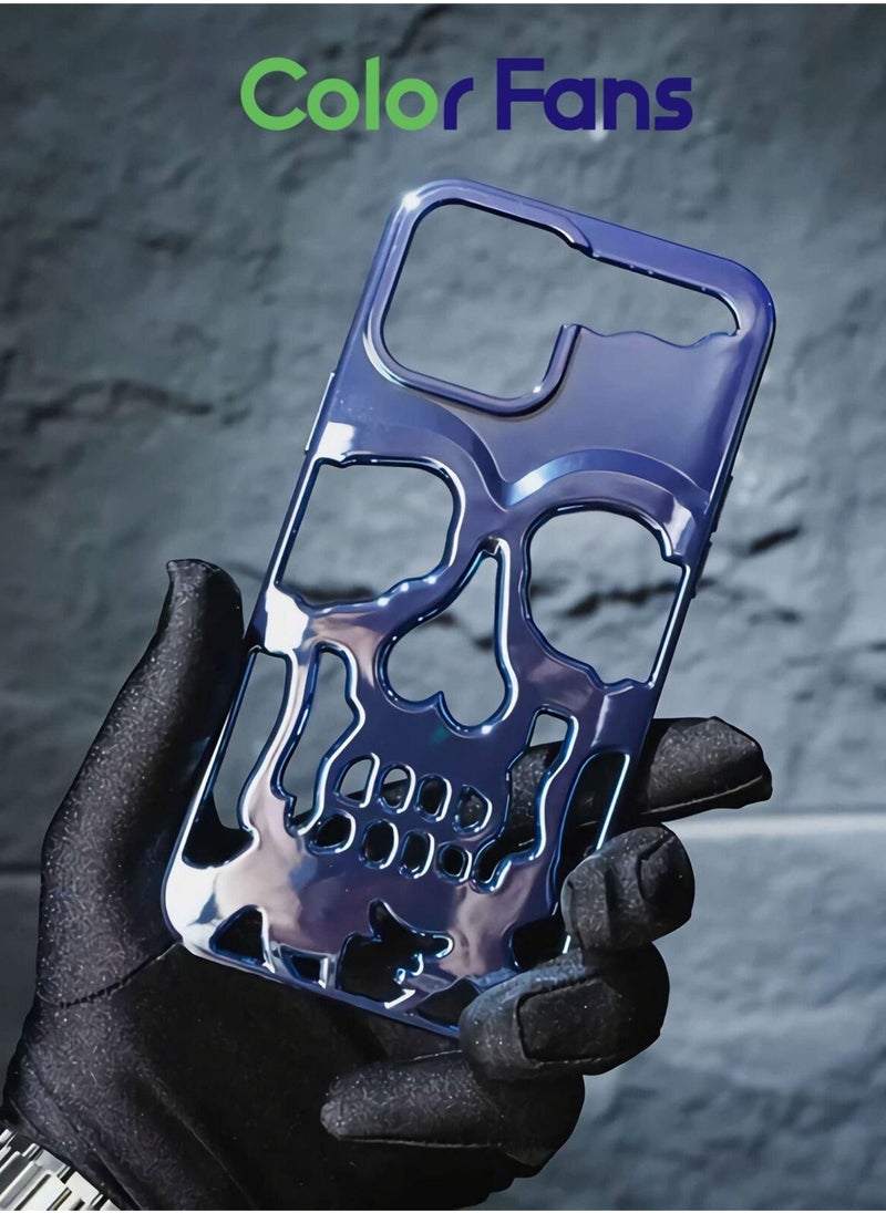 Color Fans - Electroplating Skull iPhone 14 13 12 Pro Max Case iPhone 14 13 12 Pro Case iPhone 14 Plus Case iPhone 14 13 12 Case - Image 1